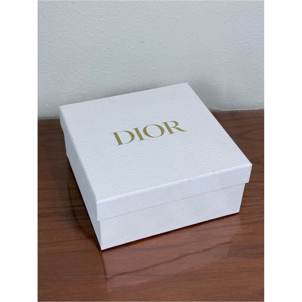 Dior White Box with Gold Logo 8.5x8.5x4 Authentic
